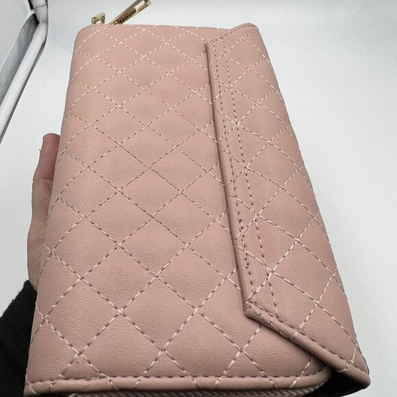 Faux Leather Zip Clutch Wallet Blush Pink Multiple Pockets And Card Slots Read - Picture 4 of 7